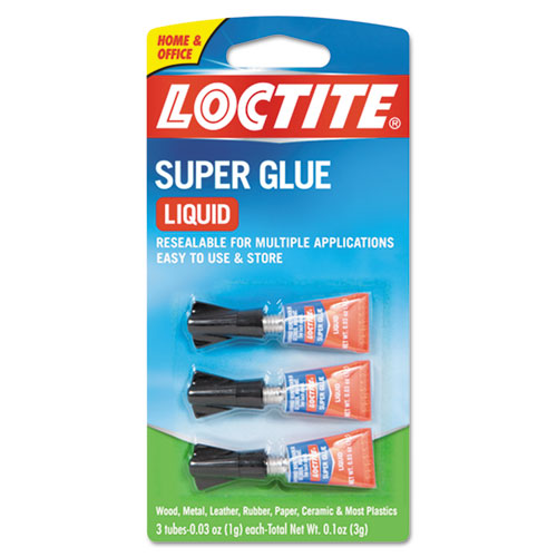 Loctite® wholesale. Super Glue, 0.11 Oz, Dries Clear, 3-pack. HSD Wholesale: Janitorial Supplies, Breakroom Supplies, Office Supplies.