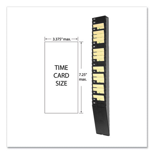 Lathem® Time wholesale. Expandable Time Card Rack, 25-pocket, Holds 7" Cards, Plastic, Black. HSD Wholesale: Janitorial Supplies, Breakroom Supplies, Office Supplies.