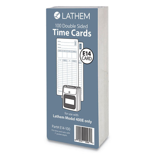 Lathem® Time wholesale. E14-100 Time Cards, Bi-weekly-monthly-semi-monthly-weekly, Two Sides, 7