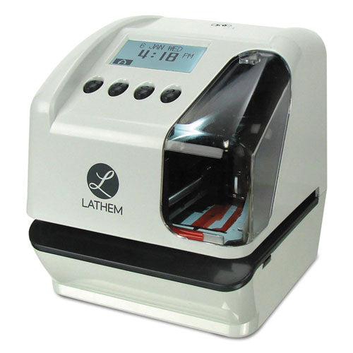 Lathem® Time wholesale. Lt5000 Electronic Time And Date Stamp, Electronic, Cool Gray. HSD Wholesale: Janitorial Supplies, Breakroom Supplies, Office Supplies.