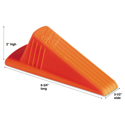 Master Caster® wholesale. Giant Foot Doorstop, No-slip Rubber Wedge, 3.5w X 6.75d X 2h, Safety Orange. HSD Wholesale: Janitorial Supplies, Breakroom Supplies, Office Supplies.