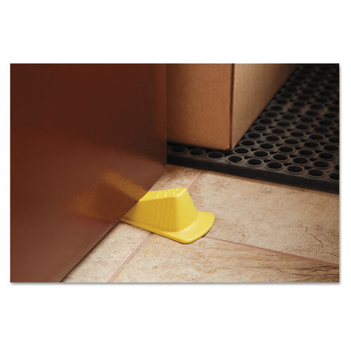 Master Caster® wholesale. Giant Foot Doorstop, No-slip Rubber Wedge, 3.5w X 6.75d X 2h, Safety Yellow. HSD Wholesale: Janitorial Supplies, Breakroom Supplies, Office Supplies.