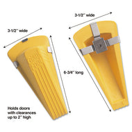 Master Caster® wholesale. Giant Foot Magnetic Doorstop, No-slip Rubber Wedge, 3.5w X 6.75d X 2h, Yellow. HSD Wholesale: Janitorial Supplies, Breakroom Supplies, Office Supplies.