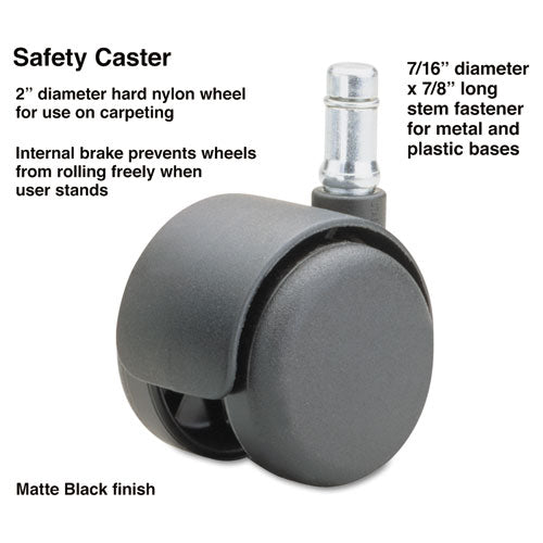 Master Caster® wholesale. Safety Casters, Standard Neck, Nylon, B Stem, 110 Lbs-caster, 5-set. HSD Wholesale: Janitorial Supplies, Breakroom Supplies, Office Supplies.