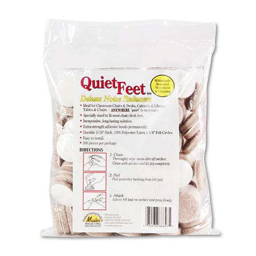 Master Caster® wholesale. Quiet Feet Deluxe Noise Reducers, 1.25" Dia, Circular, Beige, 100-pack. HSD Wholesale: Janitorial Supplies, Breakroom Supplies, Office Supplies.