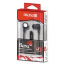 Maxell® wholesale. B-13 Bass Earbuds With Microphone, Black, 52" Cord. HSD Wholesale: Janitorial Supplies, Breakroom Supplies, Office Supplies.