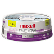 Maxell® wholesale. Dvd+rw Discs, 4.7gb, 4x, Spindle, Silver, 15-pack. HSD Wholesale: Janitorial Supplies, Breakroom Supplies, Office Supplies.