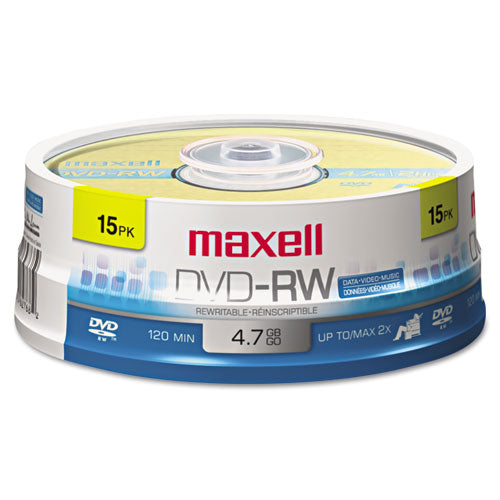 Maxell® wholesale. Dvd-rw Discs, 4.7gb, 2x, Spindle, Gold, 15-pack. HSD Wholesale: Janitorial Supplies, Breakroom Supplies, Office Supplies.