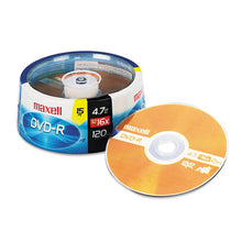 Load image into Gallery viewer, Maxell® wholesale. Dvd-r Discs, 4.7gb, 16x, Spindle, Gold, 15-pack. HSD Wholesale: Janitorial Supplies, Breakroom Supplies, Office Supplies.