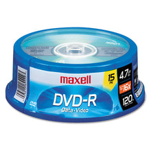 Load image into Gallery viewer, Maxell® wholesale. Dvd-r Discs, 4.7gb, 16x, Spindle, Gold, 15-pack. HSD Wholesale: Janitorial Supplies, Breakroom Supplies, Office Supplies.