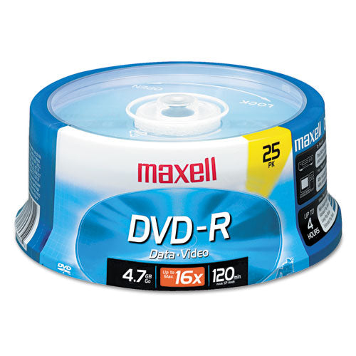 Maxell® wholesale. Dvd-r Discs, 4.7gb, 16x, Spindle, Gold, 25-pack. HSD Wholesale: Janitorial Supplies, Breakroom Supplies, Office Supplies.