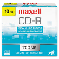 Maxell® wholesale. Cd-r Discs, 700mb-80min, 48x, W-slim Jewel Cases, Silver, 10-pack. HSD Wholesale: Janitorial Supplies, Breakroom Supplies, Office Supplies.