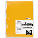 Mead® wholesale. Spiral Notebook, 1 Subject, Medium-college Rule, Assorted Color Covers, 10.5 X 7.5, 70 Sheets. HSD Wholesale: Janitorial Supplies, Breakroom Supplies, Office Supplies.
