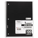 Mead® wholesale. Spiral Notebook, 1 Subject, Wide-legal Rule, Assorted Color Covers, 10.5 X 7.5, 100 Sheets. HSD Wholesale: Janitorial Supplies, Breakroom Supplies, Office Supplies.
