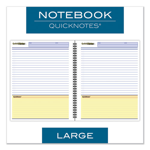 Cambridge® wholesale. Wirebound Guided Business Notebook, Quicknotes, Dark Gray, 11 X 8.5, 80 Sheets. HSD Wholesale: Janitorial Supplies, Breakroom Supplies, Office Supplies.