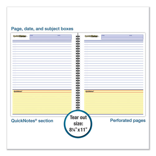Cambridge® wholesale. Wirebound Guided Business Notebook, Quicknotes, Dark Gray, 11 X 8.5, 80 Sheets. HSD Wholesale: Janitorial Supplies, Breakroom Supplies, Office Supplies.