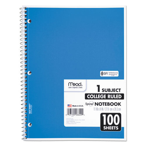 Mead® wholesale. Spiral Notebook, 1 Subject, Medium-college Rule, Assorted Color Covers, 11 X 8, 100 Sheets. HSD Wholesale: Janitorial Supplies, Breakroom Supplies, Office Supplies.