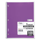 Mead® wholesale. Spiral Notebook, 1 Subject, Medium-college Rule, Assorted Color Covers, 11 X 8, 100 Sheets. HSD Wholesale: Janitorial Supplies, Breakroom Supplies, Office Supplies.