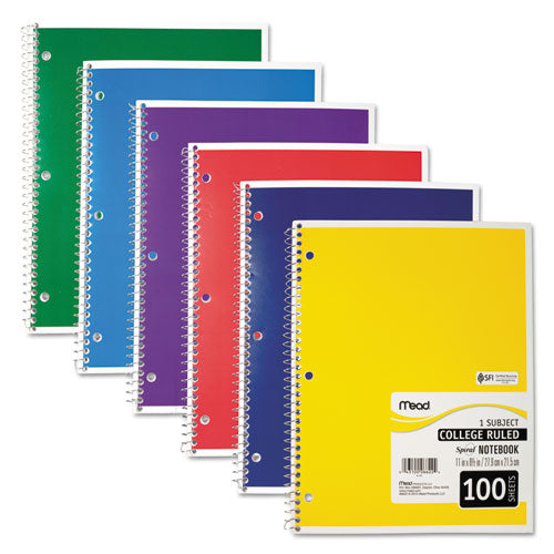 Mead® wholesale. Spiral Notebook, 1 Subject, Medium-college Rule, Assorted Color Covers, 11 X 8, 100 Sheets. HSD Wholesale: Janitorial Supplies, Breakroom Supplies, Office Supplies.