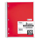 Mead® wholesale. Spiral Notebook, 3 Subjects, Medium-college Rule, Assorted Color Covers, 11 X 8, 120 Sheets. HSD Wholesale: Janitorial Supplies, Breakroom Supplies, Office Supplies.