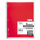 Mead® wholesale. Spiral Notebook, 5 Subjects, Medium-college Rule, Assorted Color Covers, 11 X 8, 200 Sheets. HSD Wholesale: Janitorial Supplies, Breakroom Supplies, Office Supplies.