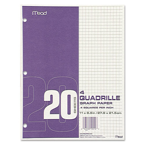 Mead® wholesale. Graph Paper Tablet, 3-hole, 8.5 X 11, Quadrille: 4 Sq-in, 20 Sheets-pad, 12 Pads-pack. HSD Wholesale: Janitorial Supplies, Breakroom Supplies, Office Supplies.