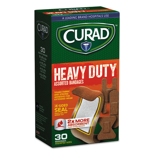 Curad® wholesale. Heavy Duty Bandages, Assorted Sizes, 30-box. HSD Wholesale: Janitorial Supplies, Breakroom Supplies, Office Supplies.
