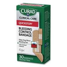 Load image into Gallery viewer, Curad® wholesale. Quickstop Flex Fabric Bandages, Assorted, 30-box. HSD Wholesale: Janitorial Supplies, Breakroom Supplies, Office Supplies.