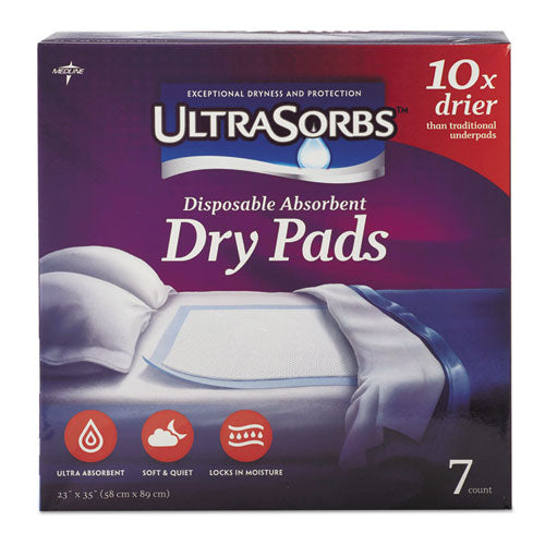 Medline wholesale. MEDLINE Ultrasorbs Disposable Dry Pads, 23" X 35", Blue, 7-box. HSD Wholesale: Janitorial Supplies, Breakroom Supplies, Office Supplies.
