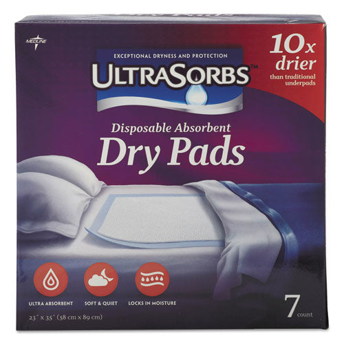 Medline wholesale. MEDLINE Ultrasorbs Disposable Dry Pads, 23" X 35", White, 7-box, 6-carton. HSD Wholesale: Janitorial Supplies, Breakroom Supplies, Office Supplies.