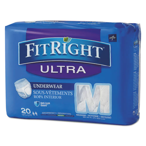 Medline wholesale. MEDLINE Fitright Ultra Protective Underwear, Medium, 28" To 40" Waist, 20-pack. HSD Wholesale: Janitorial Supplies, Breakroom Supplies, Office Supplies.
