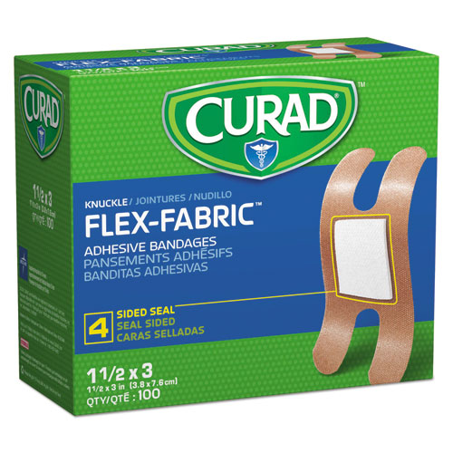 Curad® wholesale. Flex Fabric Bandages, Knuckle, 100-box. HSD Wholesale: Janitorial Supplies, Breakroom Supplies, Office Supplies.