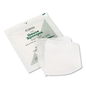 Caring Woven Gauze Sponges, Sterile, 12-ply, 4 X 4, 1,200-carton