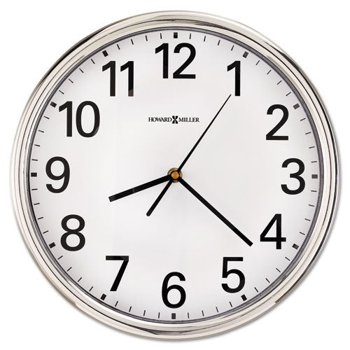 Howard Miller® wholesale. Hamilton Wall Clock, 12" Overall Diameter, Silver Case, 1 Aa (sold Separately). HSD Wholesale: Janitorial Supplies, Breakroom Supplies, Office Supplies.