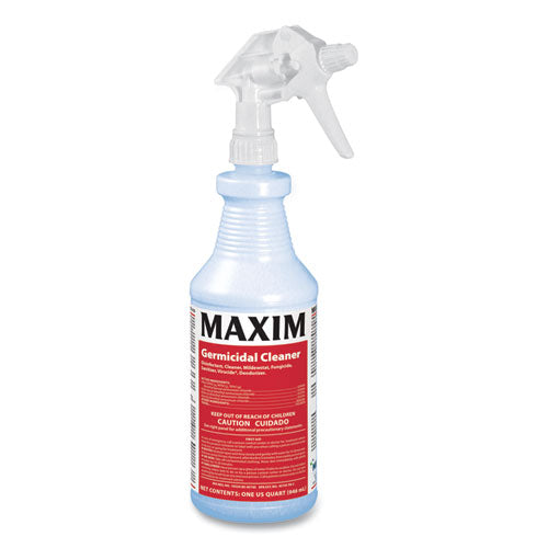 Maxim® wholesale. Germicidal Cleaner, Lemon Scent, 32 Oz Bottle, 12 Bottles And 1 Trigger Sprayer-carton. HSD Wholesale: Janitorial Supplies, Breakroom Supplies, Office Supplies.