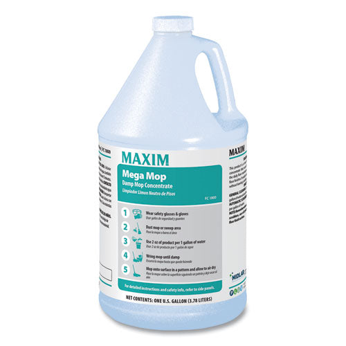 Maxim® wholesale. Mega Mop Damp Mop Concentrate, Lemon Scent, 1 Gal Bottle, 4-carton. HSD Wholesale: Janitorial Supplies, Breakroom Supplies, Office Supplies.