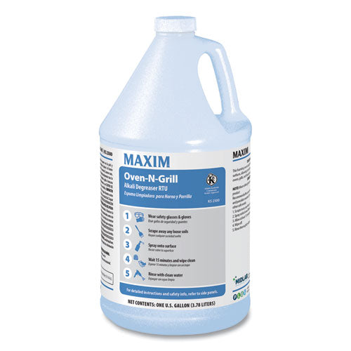 Maxim® wholesale. Oven-n-grill Alkali Degreaser Rtu, Citrus Scent, , 1 Gal Bottle, 4-carton. HSD Wholesale: Janitorial Supplies, Breakroom Supplies, Office Supplies.