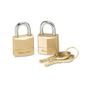 Master Lock® wholesale. Three-pin Brass Tumbler Locks, 3-4" Wide, 2 Locks And 2 Keys, 2-pack. HSD Wholesale: Janitorial Supplies, Breakroom Supplies, Office Supplies.