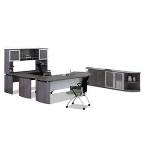 Safco® wholesale. Medina Series Laminate Curved Desk Top, 72" X 36", Gray Steel. HSD Wholesale: Janitorial Supplies, Breakroom Supplies, Office Supplies.