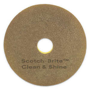 Scotch-Brite™ wholesale. Clean And Shine Pad, 20" Diameter, Yellow-gold, 5-carton. HSD Wholesale: Janitorial Supplies, Breakroom Supplies, Office Supplies.