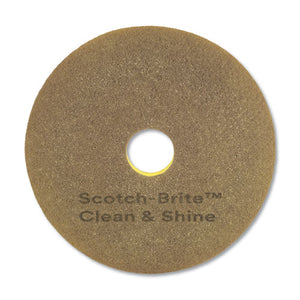 Scotch-Brite™ wholesale. Clean And Shine Pad, 17" Diameter, Yellow-gold, 5-carton. HSD Wholesale: Janitorial Supplies, Breakroom Supplies, Office Supplies.