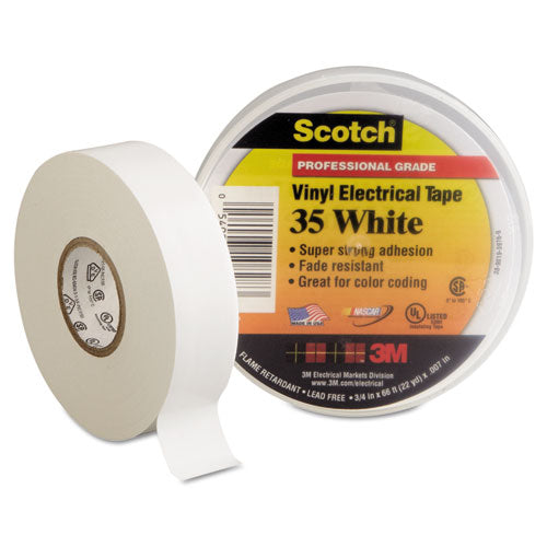 3M™ wholesale. 3M™ Scotch 35 Vinyl Electrical Color Coding Tape, 3" Core, 0.75" X 66 Ft, White. HSD Wholesale: Janitorial Supplies, Breakroom Supplies, Office Supplies.