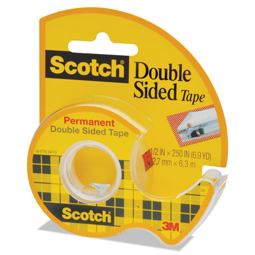 Scotch® wholesale. Scotch™ Double-sided Permanent Tape In Handheld Dispenser, 1" Core, 0.5" X 20.83 Ft, Clear. HSD Wholesale: Janitorial Supplies, Breakroom Supplies, Office Supplies.