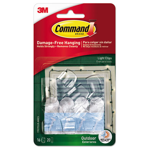 Command™ wholesale. All Weather Hooks And Strips, Plastic, Small, 16 Clips And 20 Strips-pack. HSD Wholesale: Janitorial Supplies, Breakroom Supplies, Office Supplies.