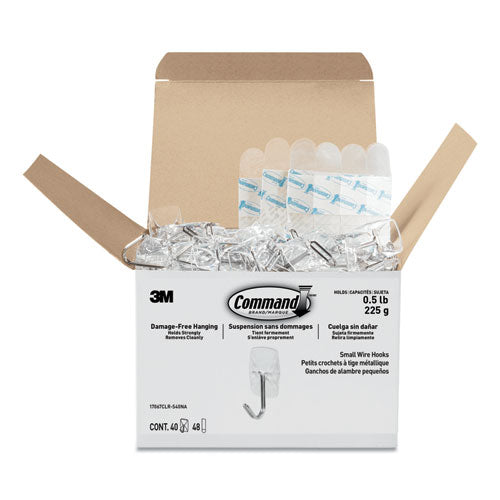 Command™ wholesale. Clear Hooks And Strips, Plastic-metal, Small, 40 Hooks And 48 Strips-pack. HSD Wholesale: Janitorial Supplies, Breakroom Supplies, Office Supplies.