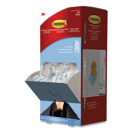 Command™ wholesale. Clear Hooks And Strips, Plastic, Medium, 50 Hooks With 50 Adhesive Strips Per Carton. HSD Wholesale: Janitorial Supplies, Breakroom Supplies, Office Supplies.