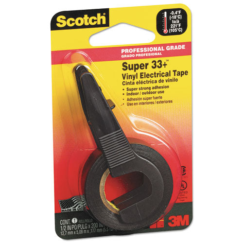 Scotch® wholesale. Scotch™ Super 33+ Vinyl Electrical Tape, 1" Core, 0.5" X 5.5 Yds, Black. HSD Wholesale: Janitorial Supplies, Breakroom Supplies, Office Supplies.