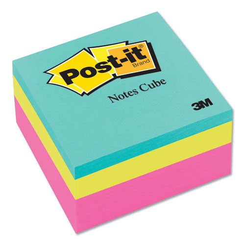 Post-it® Notes wholesale. Original Cubes, 3 X 3, Aqua Wave, 400-sheet. HSD Wholesale: Janitorial Supplies, Breakroom Supplies, Office Supplies.