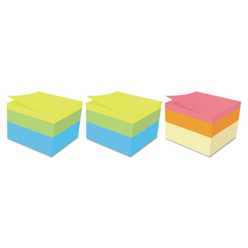 Post-it® Notes wholesale. Mini Cubes, 1 7-8 X 1 7-8, Orange Wav-green Wave, 400-sheet, 3-pack. HSD Wholesale: Janitorial Supplies, Breakroom Supplies, Office Supplies.