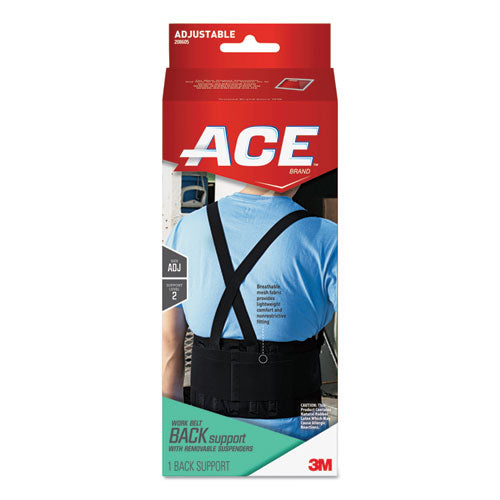 ACE™ wholesale. Work Belt With Removable Suspenders, One-size Adjustable, Black. HSD Wholesale: Janitorial Supplies, Breakroom Supplies, Office Supplies.